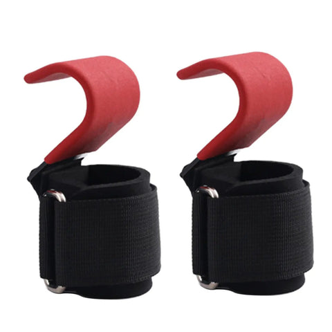 Two Pack Wrist Lifting Straps With Adjustable Wraps And Anti Slip Metal Hooks For Powerlifting Hand Grips