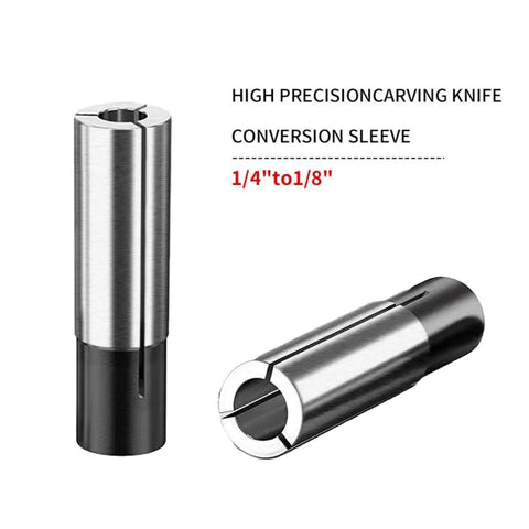 4 Pack 1/4 To 1/8 Collet Adapter Set For CNC Routers And Engraving Machines, High Carbon Steel Collet Reducers, tool close-up