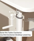 Ergonomic Hand Crank Standing Desk With Smooth Height Adjustment For Home Office and Versatile Workspace Compact 31.5 By 23.6 Inches Natural Wood Finish, crank mechanism detail.