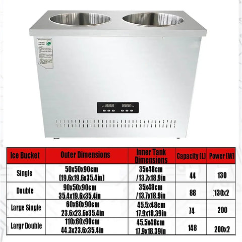 Massive Upright Freezer, Deep Freeze Cold Storage With Slick Casters And Tight Seal Lid For Home Basement Or Apartment, Hella Quiet Compressor, Bang For Your Buck Energy Saving Design, Thick Copper Build - ice bucket dimensions and control panel