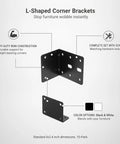 Easy Install L Shaped Corner Brackets With Screws Iron Angle Supports For Quick DIY Furniture Repair And Shelf Reinforcement image