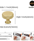 10 Pack Brushed Gold Cabinet Knobs With Gold Knurled Drawer Pulls Solid Kitchen Hardware dimensions and installation guide
