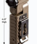 Sidewinder 55-Lumen LED Aviation Waterproof Flashlight with MOLLE mount, side view showing spring steel clip and dimensions