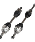 Heavy Duty Front Left And Right CV Axle Shaft Set For Toyota Camry 2012 To 2017 showing metal and rubber design for smooth installation.