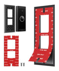 Adhesive Video Doorbell Mount For Video Doorbell Wired 2021 Release with 3M adhesive and screws, black, no drill install