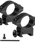 Hella Durable One Inch Scope Rings Single Screw Picatinny Rail Mount in black, precision machined for rifles and optics.