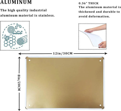 Eye Wash And Safety Shower Tin Sign 12 By 8 Inch Metal Safety Notice Plaque dimensions with aluminum material detail.