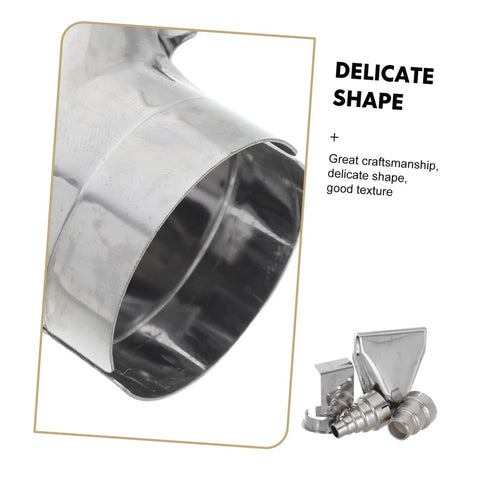 High Grade Stainless Steel Heat Gun Nozzle Set For Plastic Welding And Shrink Wrap Repair With Easy Swap Design showcases delicate shapes and fine craftsmanship.