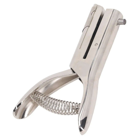 Heavy Duty Handheld Hole Punch With All Metal Construction That Delivers 6mm Holes Through Up To 20 Sheets, angled view