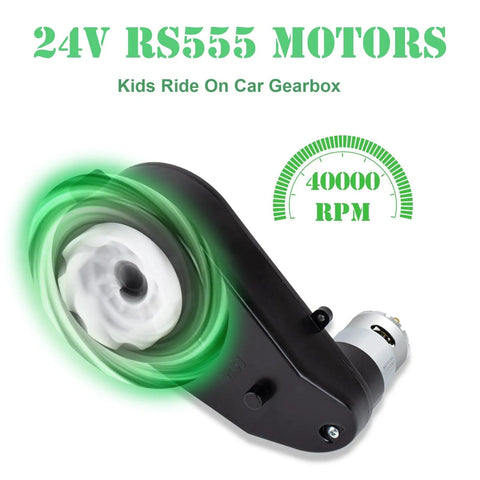 24V Ride On Car Gearbox Upgrade For Kids High Speed Drive Motor Replacement RS555 Style 40000 RPM Close-Up View