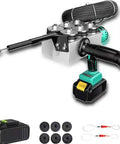 Portable Electric Wire Threading Machine With Powerful 48V Lithium Battery No Sweat Cable Stringer For Construction And Interior Wall Routing, featuring a battery and multiple attachments.