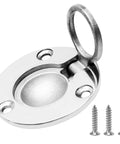 Round Flush Pull Ring Handle 316 Stainless Steel Recessed Pull with screws for boat hatch and furniture doors, 50.7mm diameter
