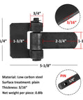 Badass Weld-On Trailer Hinges Beefy Strap Style Long Leaf Door Hinge Carbon Steel 5-1/8 by 3-1/4 Inch for Toughest Jobs Rock Solid Construction Pack of Two detailed dimensions and material information.