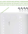 20 Inch Structured Media Enclosure With Locking Hinged Cover For Home AV And Network Setups, Glossy White Finish hardware set