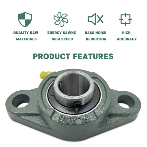 Heavy Duty Pillow Block Bearing Set Pack Of 4 With 1 Inch Bore Chrome Steel Self Aligning Flange Mounted Block Bearings