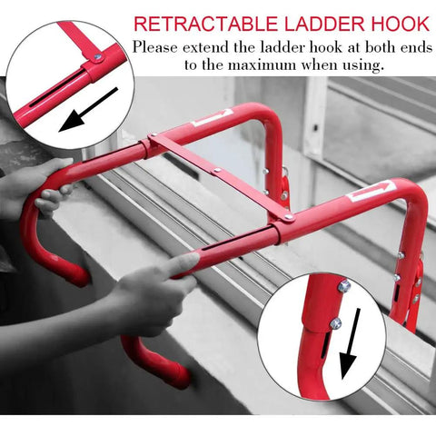 Retractable Two Story Fire Escape Ladder For Windows 13 Feet No Tools Needed Easy To Use Emergency Escape With Secure Window Hooks