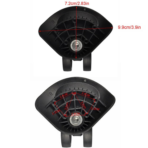 Diagram of a Swivel Replacement Luggage Wheel Set Two Pack 2.2 Inch Heavy Duty Nylon Poly Plastic Castors showing dimensions.