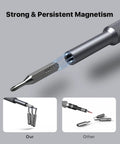 Top Shelf Precision Screwdriver Set, Mini 37 Piece Electronics Repair Kit showing a magnetized screwdriver bit with lightning effect.