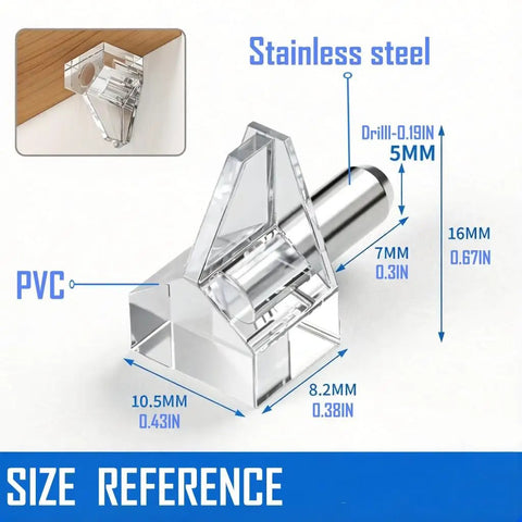 Durable Clear Plastic Shelf Pegs For Furniture Upgrades With A Quick Fix And Zero Drama 50 Piece Set Of 5 Mm Cabinet Support Pins detailed size reference image.