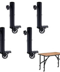 Top Tier Heavy Duty Table Leg Extenders With Casters Four Pack adjustable height risers with brake casters shown, perfect for office setup.