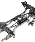Beefed Up Heavy Duty Stainless Steel High Clearance Link Set For TRX4M Defender And Bronco Black Coated Drop In Replacement For Stock Plastic Links Precision Machined For Stable Performance 42g Per Set installed on RC crawler chassis