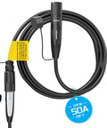 Heavy Duty 21 Foot NACS EV Extension Cord Supports Up To 50A At 240V with connector and yellow safety label.