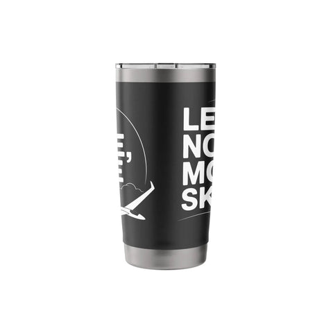 Front view of Stainless Steel Insulated Tumbler For Sailplane Pilots And Tow Crew Glider Fans featuring a sailplane design.