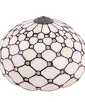 Cream Amber Stained Glass Bead Lampshade 12x6 Inch Replacement for Table Lamps Pendant Lights and Ceiling Fixtures, view from above.