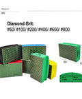 Electroplated Diamond Hand Polishing Pads Foam Back 6-Piece Set with grit levels 50 to 800 for granite and stone surfaces