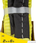 Beefy 2x6 Nylon Webbing Sling 6,400 Lb Vertical Lifting Capacity for Choker and Basket Lifts, Bright Yellow