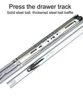 10 To 22 Inch Full Extension Drawer Slides Rail Heavy Duty Soft Close Ball Bearing Track, steel build and section view