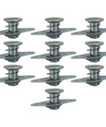 Slick Flush Mount Quarter Turn Panel Fasteners With Self Ejecting Springs,.500 Inch Grip, Heavy Duty Zinc Steel, Pack Of Ten.
