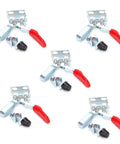 Pro Grade Heavy Duty Hold Down Toggle Clamps for Woodworking and Jigs and Fixtures, red handle, alloy steel
