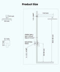 Technical diagram of Rainfall Shower Faucet Set System With 10 Inch Rain Shower Head All Metal Brushed Nickel Wall Mounted Trim Kit Single Handle Bathroom Mixer Rough In Valve Female Thread Complete Shower Combo with measurements.