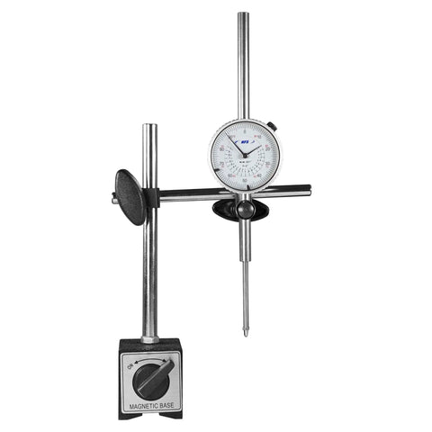 0 To 2 Inch Precision Travel Dial Indicator For Lathe Machining, Pro Grade, 0.001 Inch Graduation, 2.28 Inch Dial, Overall Accuracy Plus Or Minus 0.003 Inch, Jeweled Bearing, Aluminum Body, Three Eighth Inch Stem, Durable Metalworking Gauge