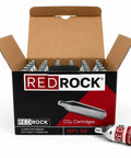 Thirty Pack Of 16 Gram Unthreaded CO2 Blasters To Kick Nasty Buildup Out Of Ac And Hvac Condensate Lines Quick With The Heavy Duty Gallo Cleaning Kit, view of box and cartridge.