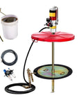 Heavy Duty Pneumatic Grease Pump For 20 To 55 Gallon Drums With Extended Rod and high pressure air action set up for easy lubrication.