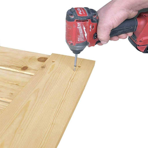Installing Unfinished Interior Barn Door Slab DIY Kit With Solid Pine Core, 83.5 Inches Tall By 30 Inches Wide using screwdriver