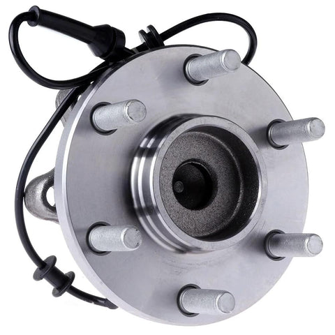 2 Pack Front Wheel Hub Bearing Assembly With ABS Sensor For Nissan Frontier 6 Lugs Fits 2013 2018 Desert Runner 4.0L And 2011 2015 LE 2.4L Direct Replacement Left And Right, showing side view with attached ABS sensor.