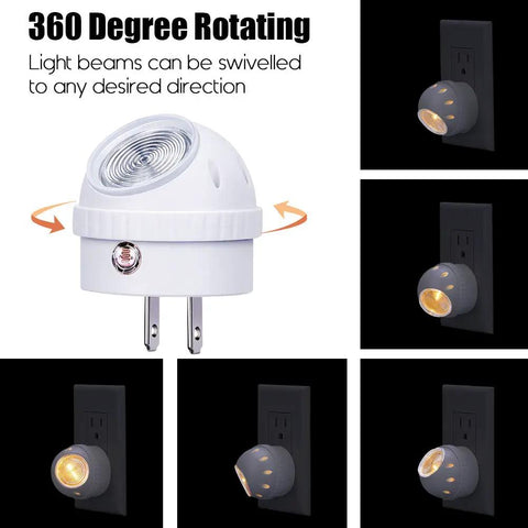 Plug In Night Light With Dusk To Dawn Sensor, 360 Degree Rotation, Warm White 2700K Soft Safe Glow For Kids And Adults, 4 Pack
