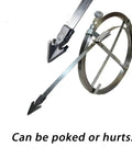 Heavy Duty Sewer Drain Snake With Extended Shaft for stubborn clogs, featuring steel tip and circular design for easy use.