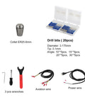 Plug And Play 4KW 220V CNC Spindle Motor Kit With Air Cooled Spindle VFD Inverter ER25 6mm Collet Aviation Wire And Drill Bits