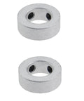 Front view of Heavy Duty 4 Pack Bore 3/4 Inch Solid Steel Shaft Collars With Locking Clamps Fixed Limit Ring And Stop Screws.