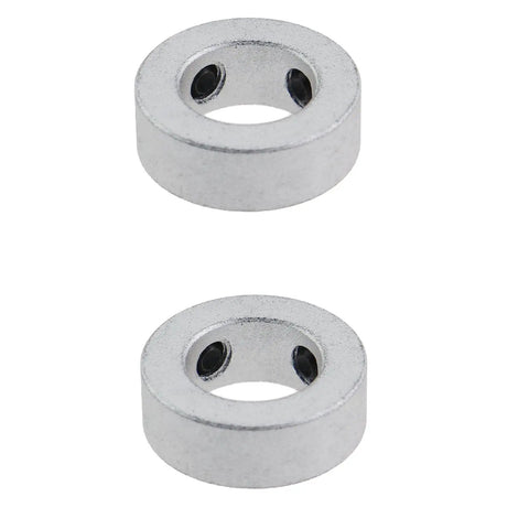 Front view of Heavy Duty 4 Pack Bore 3/4 Inch Solid Steel Shaft Collars With Locking Clamps Fixed Limit Ring And Stop Screws.