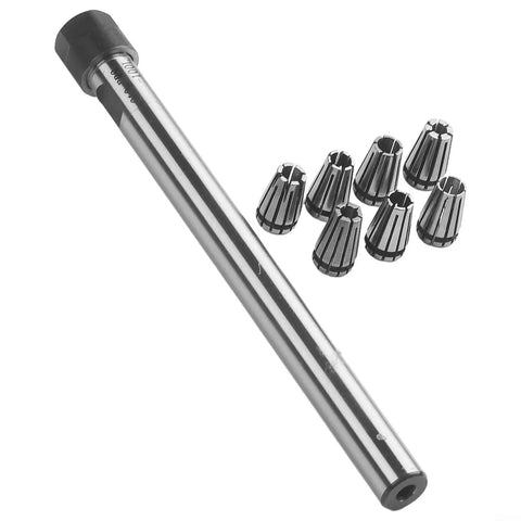 Beefy Steel ER8 Collet Chuck Holder Set 100L Straight Shank 7Pcs Spring Collet Set for CNC Milling and Drilling