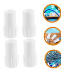 4 Piece Pool Vacuum Hose Cuffs Replacement Connectors Set For One And A Half Inch Spiral Hoses Durable Iron Thread Quick Connectors Air Line Adapters Hose Fittings And Plug Set White Pool Couplers For Inlet, 4 white ABS pool hose cuffs