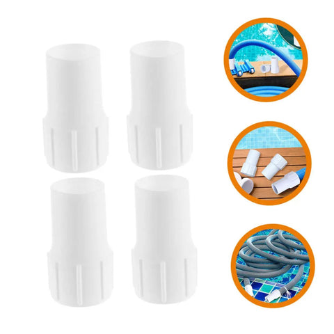 4 Piece Pool Vacuum Hose Cuffs Replacement Connectors Set For One And A Half Inch Spiral Hoses Durable Iron Thread Quick Connectors Air Line Adapters Hose Fittings And Plug Set White Pool Couplers For Inlet, 4 white ABS pool hose cuffs