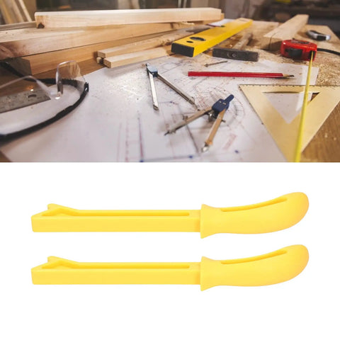 Pro Grade Woodworking Push Sticks Set For Table Saws And Planers, Bright Yellow Plastic Push Rods Feeder, Two Pieces Displayed