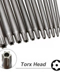 Tough As Nails Extra Long Torx Magnetic Screwdriver Bit Set forged from premium S2 alloy steel with Torx heads.