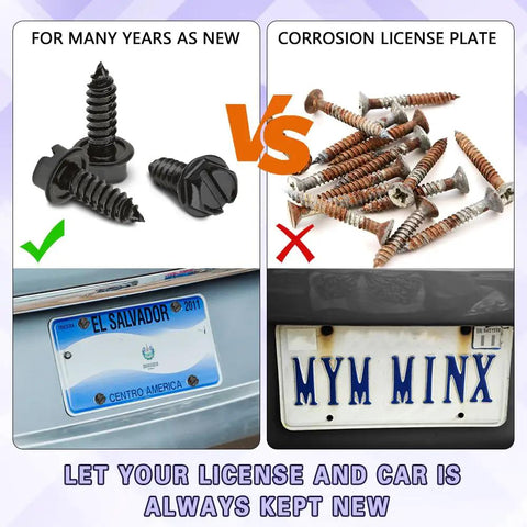 Top Shelf Stainless Steel License Plate Screws Black Bolts Kit For Car Tag Frame Holder Rust Proof Security Fasteners comparison image.